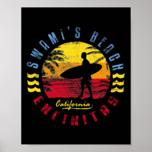 Poster Praia de Swami Surfando Para Homens Mulheres Menin