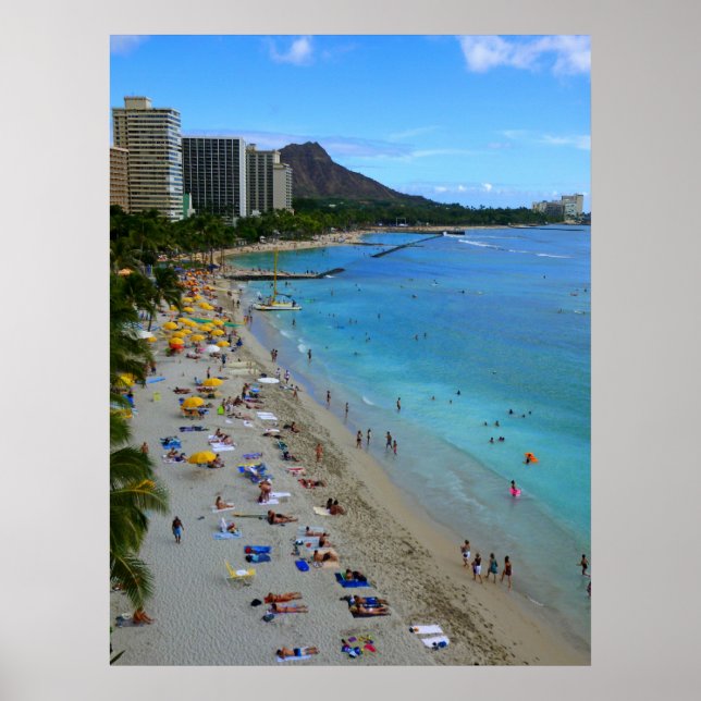 Póster Praia de Waikiki (Frente)