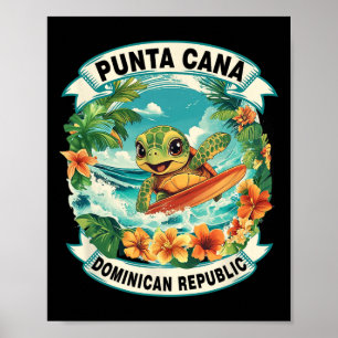 Poster Praia Del Carmen México Tartaruga Marinha Fofo Sur