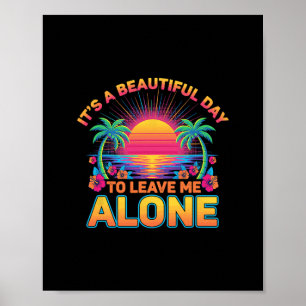 Poster Praia Divertida Deixe Me Sozinho Viagem Férias Sol
