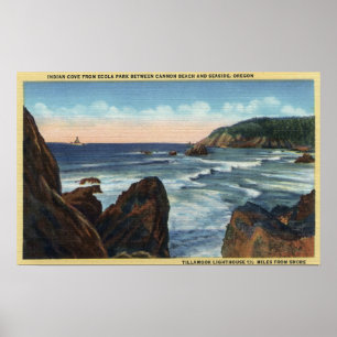 Póster Praia do beira-mar & do canhão, Oregon