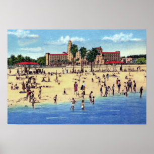 Póster Praia do hotel de parque de St Petersburg Florida