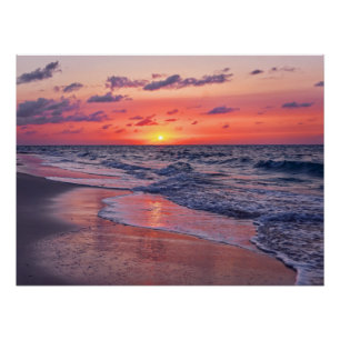 Póster Praia do Paraíso Tropical Bahamas Sunset