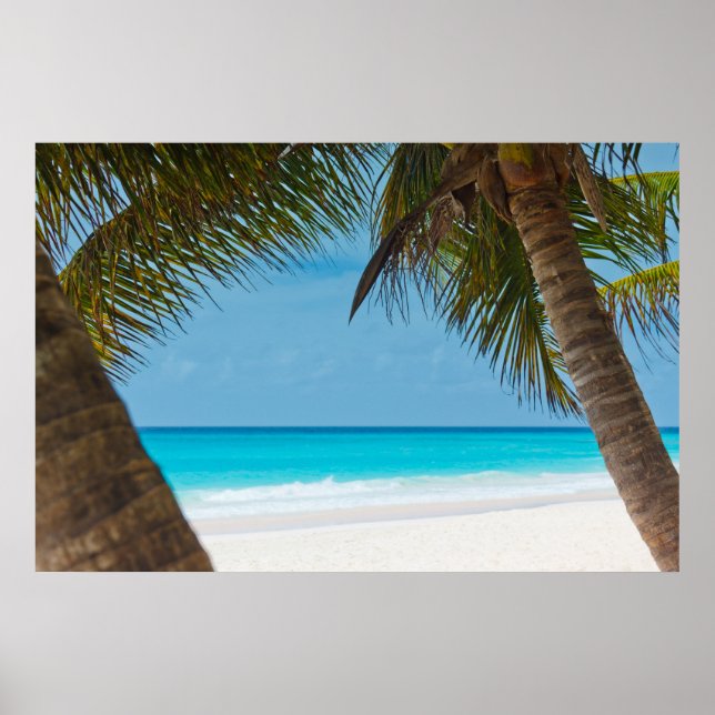 Póster Praia do Paraíso Tropical Perfeita (Frente)