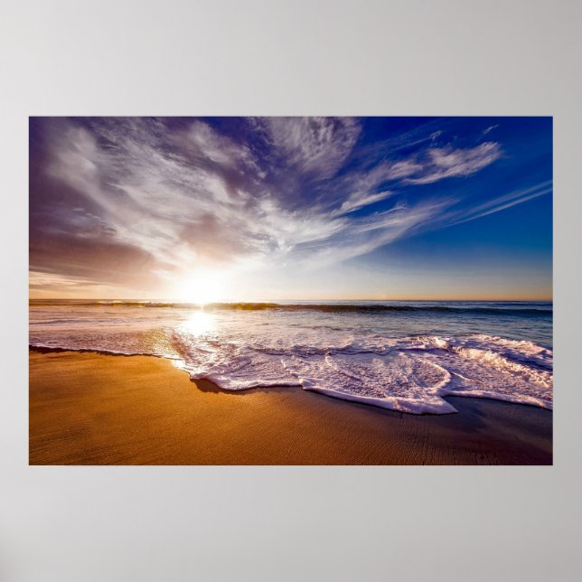 Poster Praia do Pôr do Sol na Califórnia (Frente)
