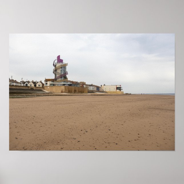 Poster Praia e Farol de Redcar (Frente)