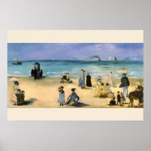 Poster Praia em Boulogne por Edouard Manet, Arte Antiga