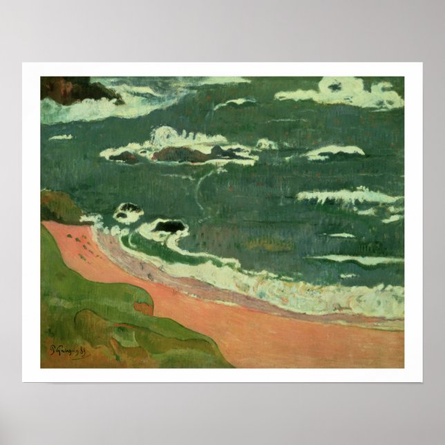 Póster Praia em Le Pouldu, 1889 (Frente)