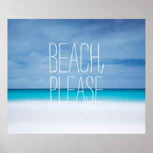 Poster Praia engraçada, por favor hipster tropical da