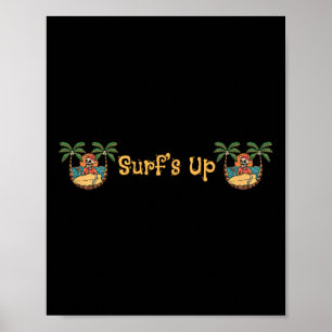 Poster Praia Engraçado Sol Surfe Esqueleto Jacksonville B