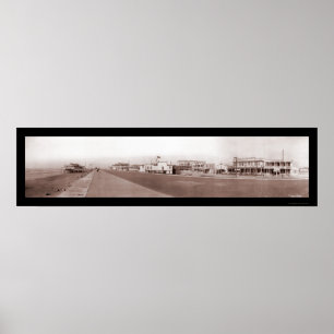 Poster Praia Galveston, foto 1910 de TX