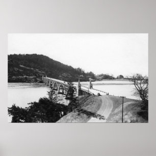Póster Praia Gold, Ponte de Oregon sobre o Rio Rogue