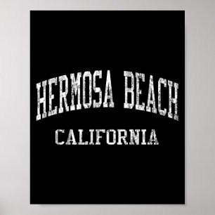 Poster Praia Hermosa Ca J05 Camisas Atléticas Vintage Des