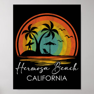 Poster Praia Hermosa Califórnia Férias de Verão Tropical