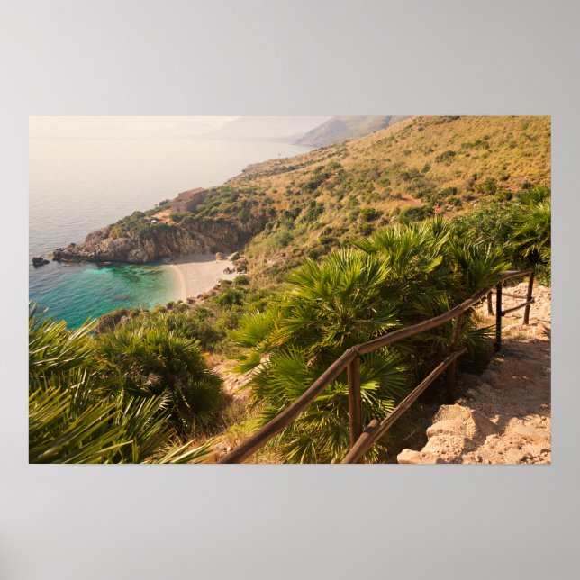 Póster Praia isolada em Lo Zingaro, Sicília (Frente)