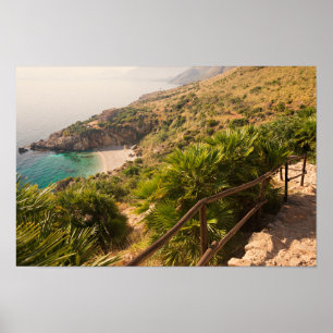 Póster Praia isolado no Zingaro de Lo, Sicília
