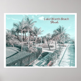 POSTER PRAIA LAGO WORTH - PALM BEACH FLORIDA