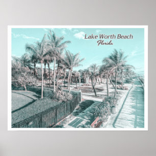 POSTER PRAIA LAGO WORTH - PALM BEACH FLORIDA