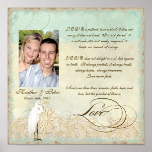 Póster Praia litoral do grande Egret - casamento