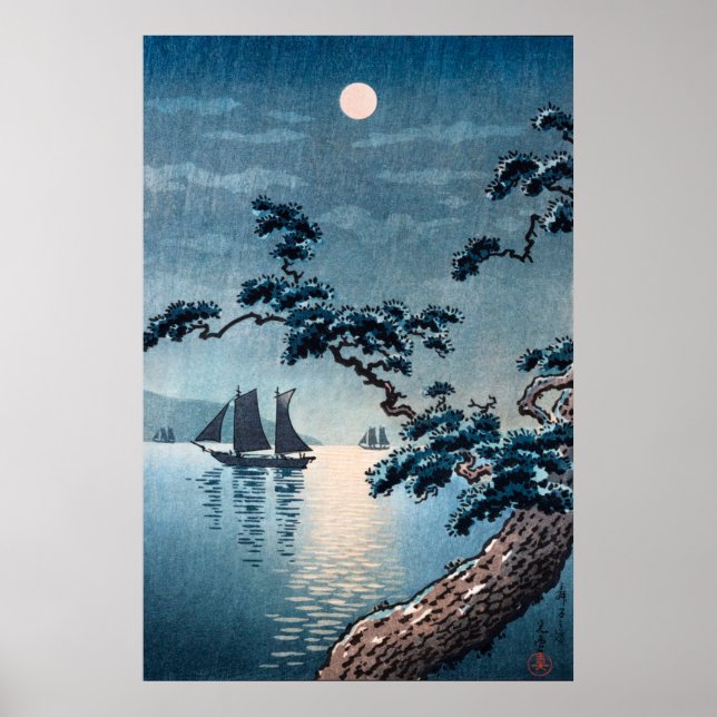 Poster Praia Maiko por Tsuchiya Koitsu (Frente)