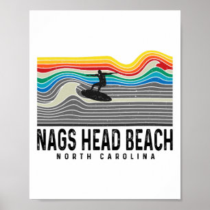 Poster Praia Nags Head Carolina do Norte Surfista Homens
