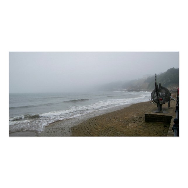 Póster Praia nebulosa de Scarborough (Frente)