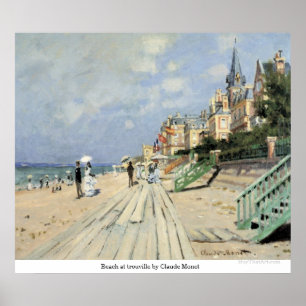 Póster Praia no trouville por Claude Monet