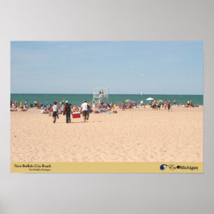 Póster Praia nova da cidade do búfalo - Michigan
