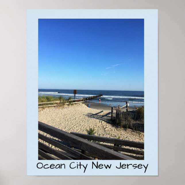 Póster Praia Ocean City Nova Jersey (Frente)