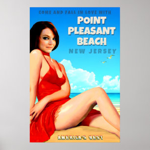 Poster Praia Point Pleasant Nova Jersey Costa dos EUA