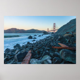 Poster Praia Rocky e Ponte Golden Gate