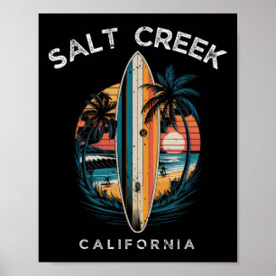 Poster Praia Salt Creek Califórnia Homens Mulheres Surfan