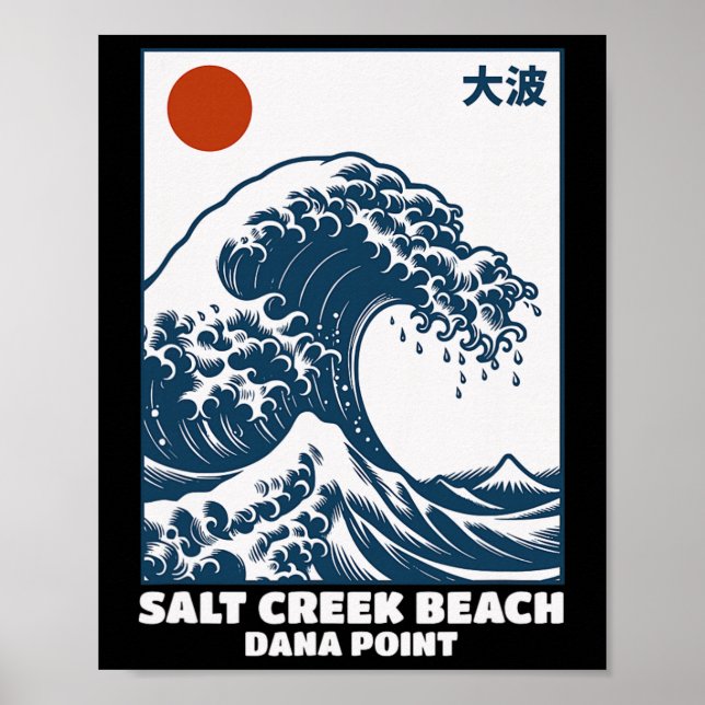 Poster Praia Salt Creek Local de Surf Dana Point Surf Gra (Frente)