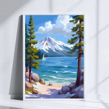 Praia Sand Harbor Lake Tahoe Pintura