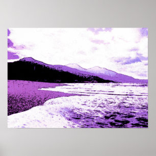 Poster Praia selvagem em violeta e roxo