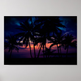 Poster Praia Sunset do Oceano Brilhante