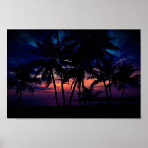 Poster Praia Sunset do Oceano Brilhante