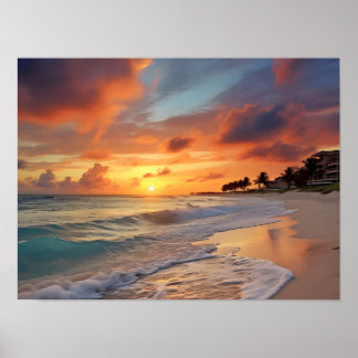 Poster Praia Sunset Tropical