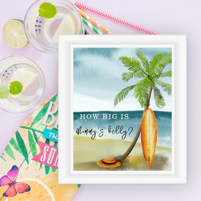 Poster praia surf - Quão grande é a barriga Mamãe (Criador carregado)