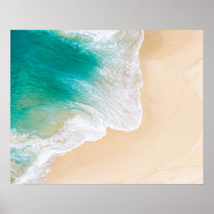 Poster Praia tropical da areia - ondas - opinião Photog