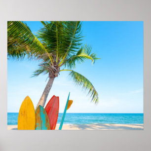 Poster Praia tropical da prancha