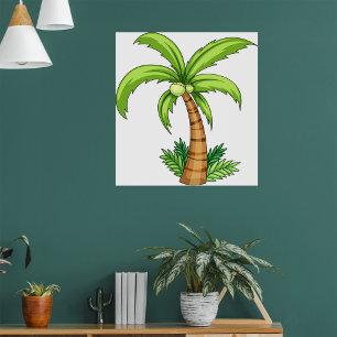 Poster Praia Tropical de Palmeiras e Ilhas Vibes