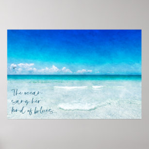 Poster Praia Tropical de Teal Aqua Turquoise Blue Cote