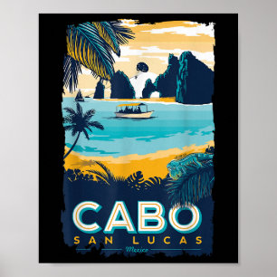 Poster Praia Tropical do Cabo San Lucas Mexico Viagem Vin