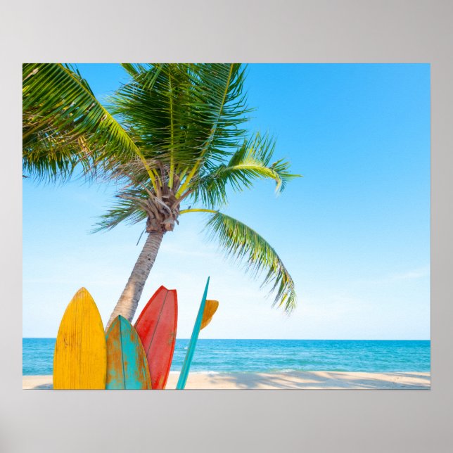 Poster Praia Tropical do Surfboard (Frente)