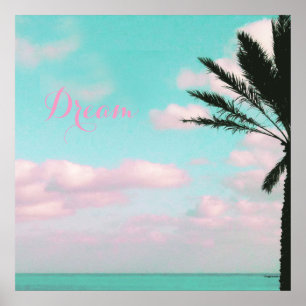 Póster Praia Tropical, Sonho, Vista Oceânica, Nuvens, Pa