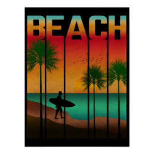 Póster Praia Tropical Verão