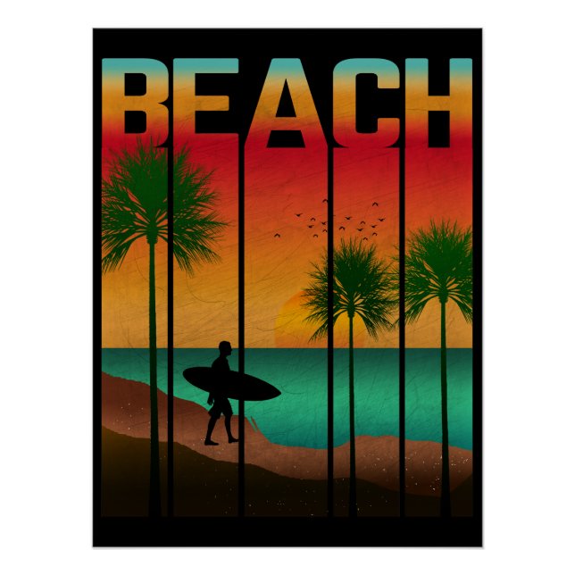 Póster Praia Verão Tropical (Frente)