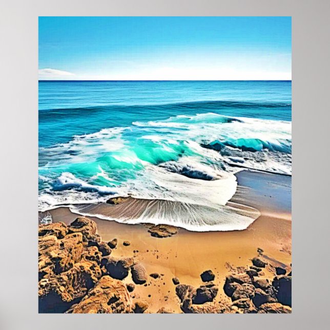 Poster Praia: Vista Oceânica (Frente)