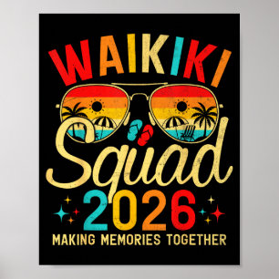Poster praia waikiki havaí férias de verão viagem em famí